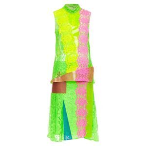 Christopher Kane Runway Neon Pvc Lace Skirt Set